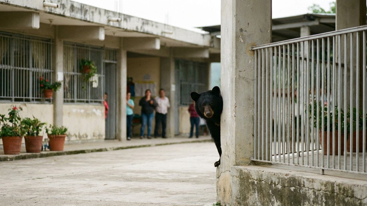 Aluno inesperado: urso-negro aparece em escola no México