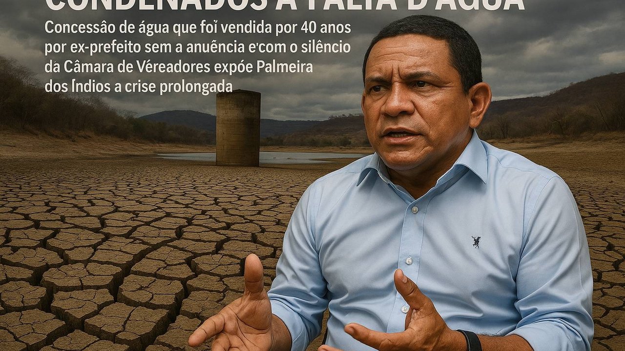 Concessão de água que foi vendida por 40 anos sem a anuência e com o silêncio da Câmara de Vereadores expõe Palmeira dos Índios a crise prolongada