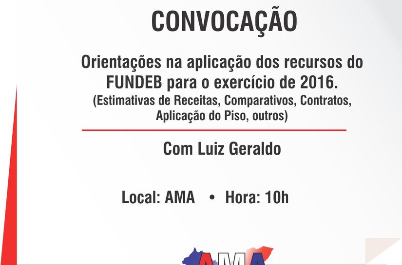 AMA convoca gestores para orientar sobre Fundeb