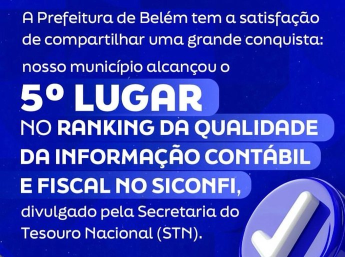 Belém se destaca em Transparência Governamental e conquista 5º lugar em AL