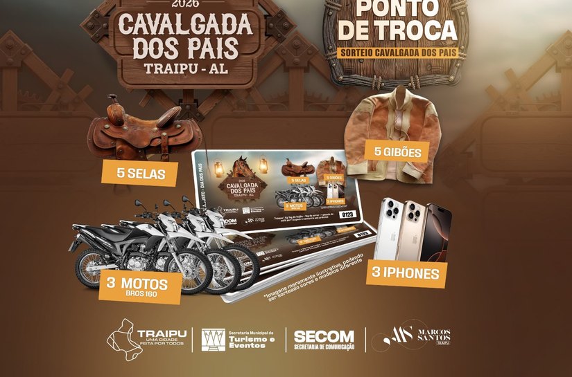 Cavalgada dos Pais 2026 vai sortear motos, iPhones e prêmios em ação solidária em Traipu