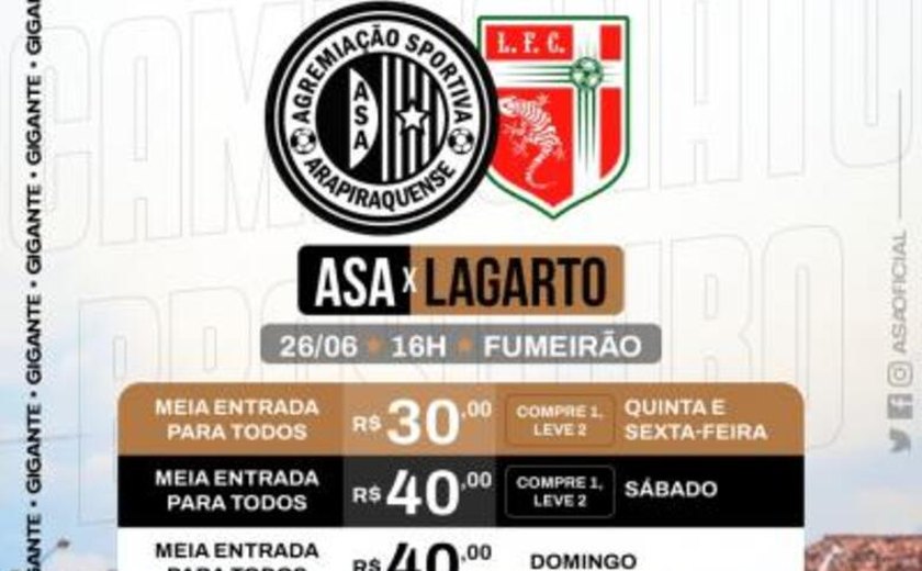 ASA faz promoção de ingressos para o confronto contra o Lagarto