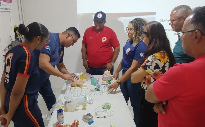 Samu promove mais um curso de manejo de vias aéreas pediátricas para profissionais que atuam no suporte básico