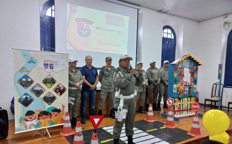 BPTran inicia Campanha “Maio Amarelo” com ações de educação no trânsito para crianças do Lar São Domingos