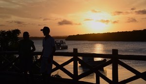orla por do sol