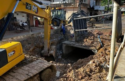 Prefeitura realiza complexa obra de drenagem na Grota do Ipanema