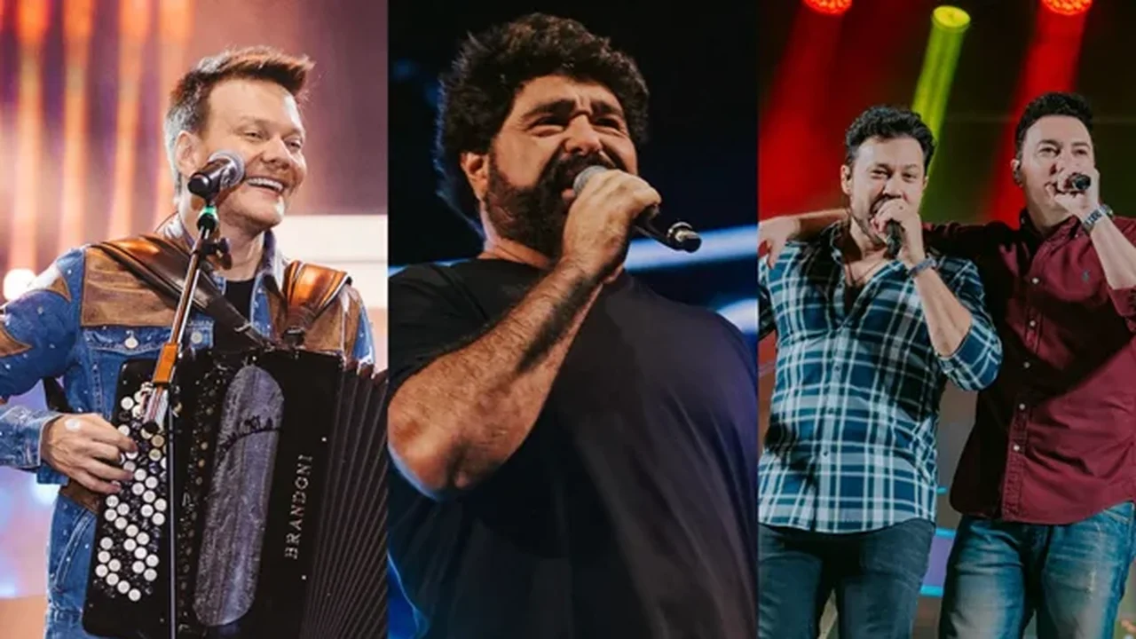 Michel Teló, César Menotti e Fabiano e João Bosco e Vinícius dividem palco no Festival Tempo Bom