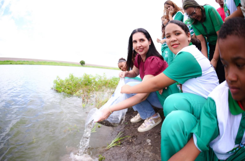 Prefeitura de Campo Alegre realiza a soltura de mais de 80 mil alevinos no açude Mandante em parceria com a Codevasf