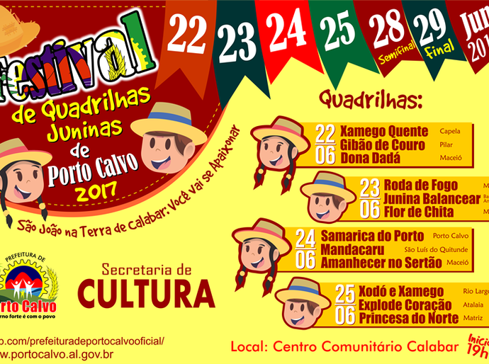Porto Calvo anuncia a programação do Festival de Quadrilhas Juninas 2017