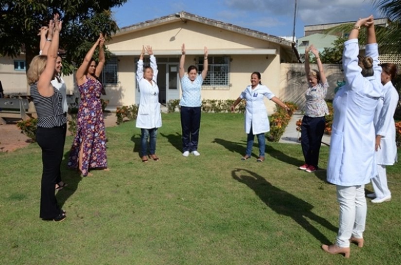 Hospital Ib Gatto Falcão promove ginástica laboral para servidores