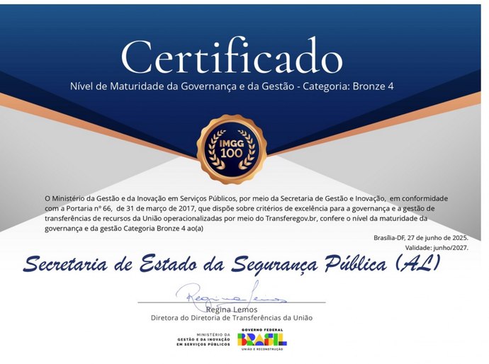 Alagoas eleva nota da certificação em gestão e governança na Segurança Pública