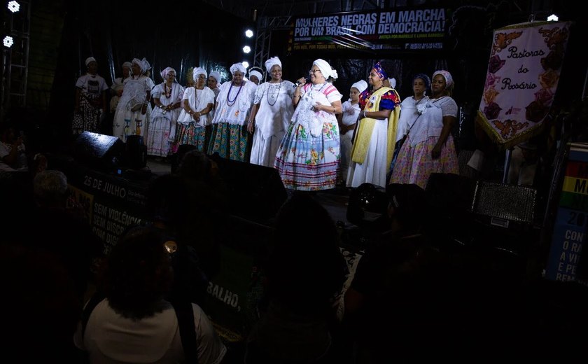 'Marielle, presente' na Marcha das Mulheres Negras em São Paulo