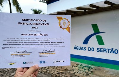 Águas do Sertão recebe certificado de energia renovável e anuncia inauguração de usina solar