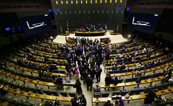 Câmara dos Deputados durante sessão