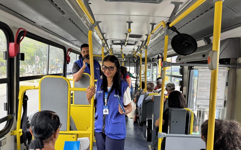Janeiro Branco: Seprev leva conscientização sobre saúde mental ao transporte público