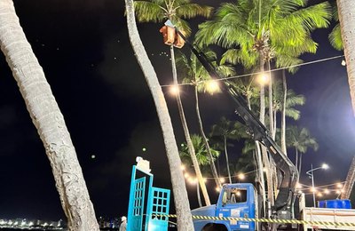 Praia da Ponta Verde recebe iluminação especial para o Luau Massayó