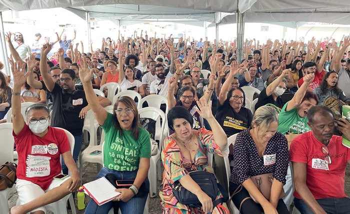 Reunião aconteceu no pátio do Sinteal Reunião aconteceu no pátio do Sinteal