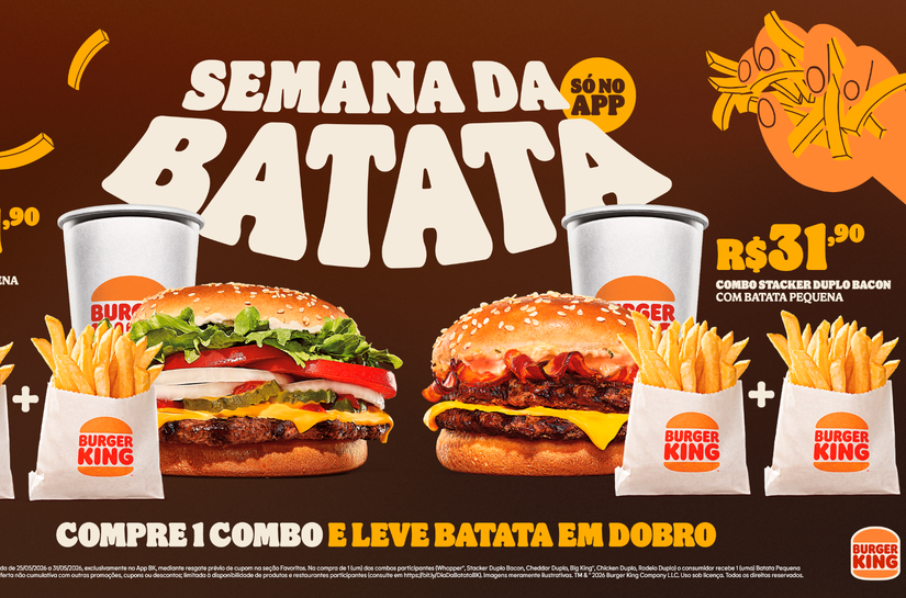 Burger King® apresenta “Semana da Batata” com ofertas exclusivas e batata em dobro em combos selecionados