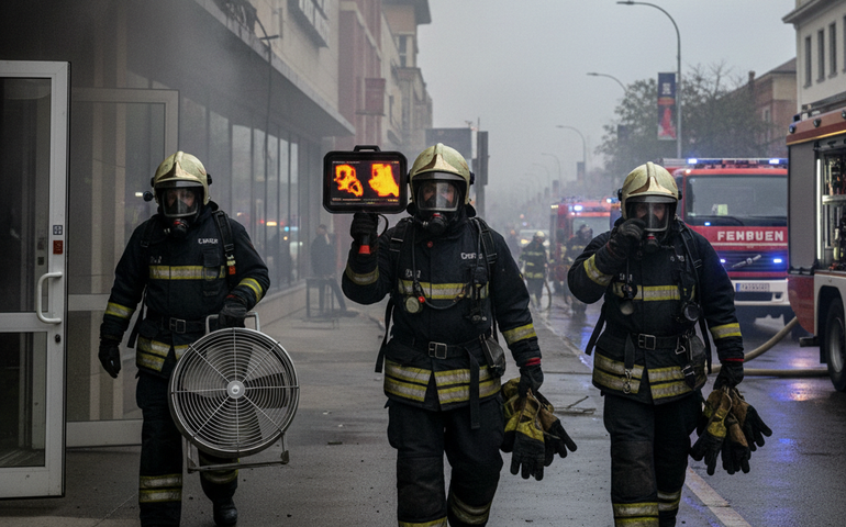 Bombeiros usaram câmeras térmicas e equipamentos de respiração e ventilação para conseguir resgatar vítimas de incêndio na Tijuca