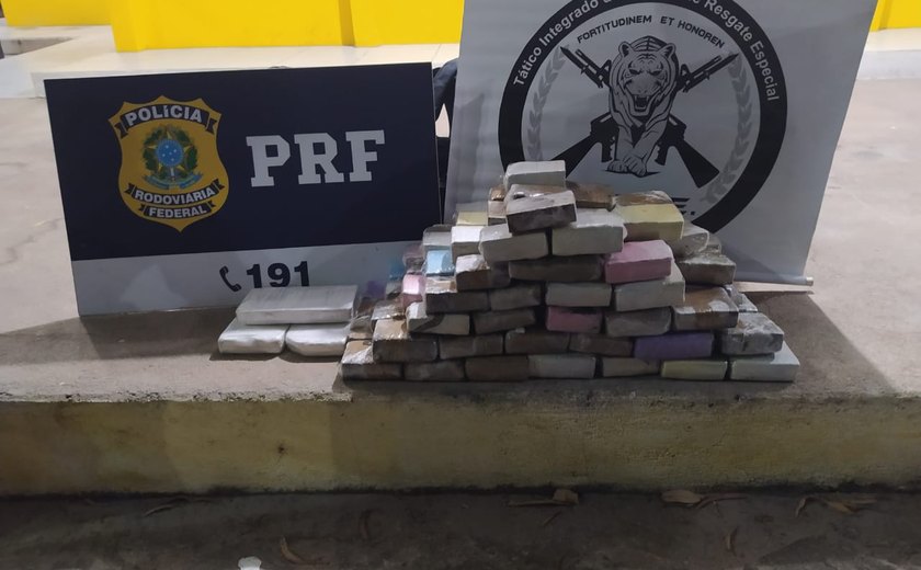 PRF, TIGRE e SSP apreendem 39kg de drogas em caminhão cegonha em Alagoas