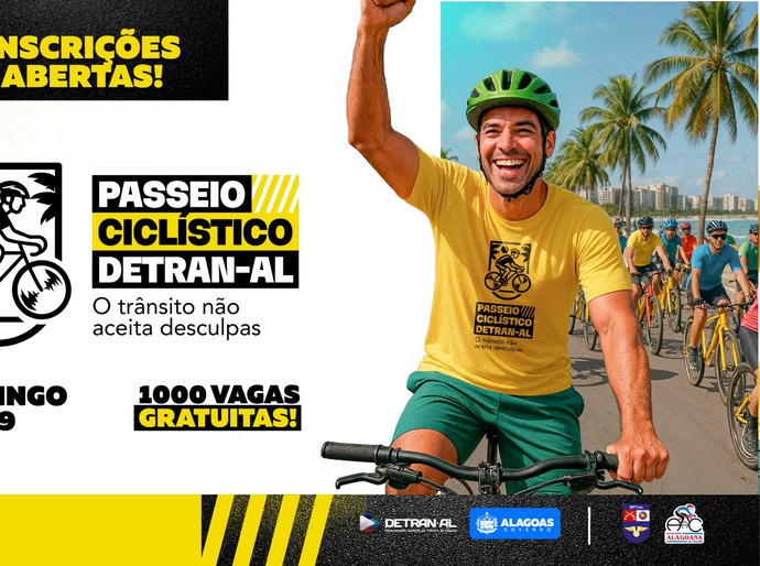 Detran abre inscrições gratuitas para o 1º Passeio Ciclístico