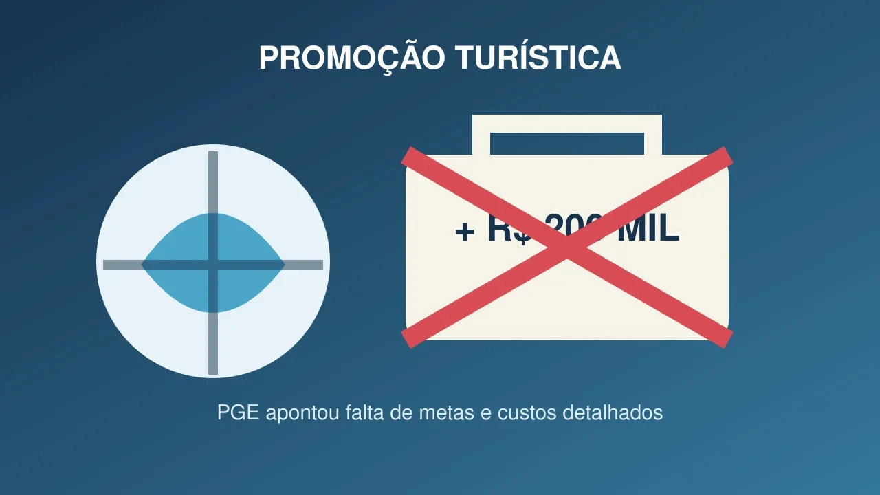 PGE rejeita acréscimo de R$ 200 mil para promoção turística por falta de metas e custos detalhados