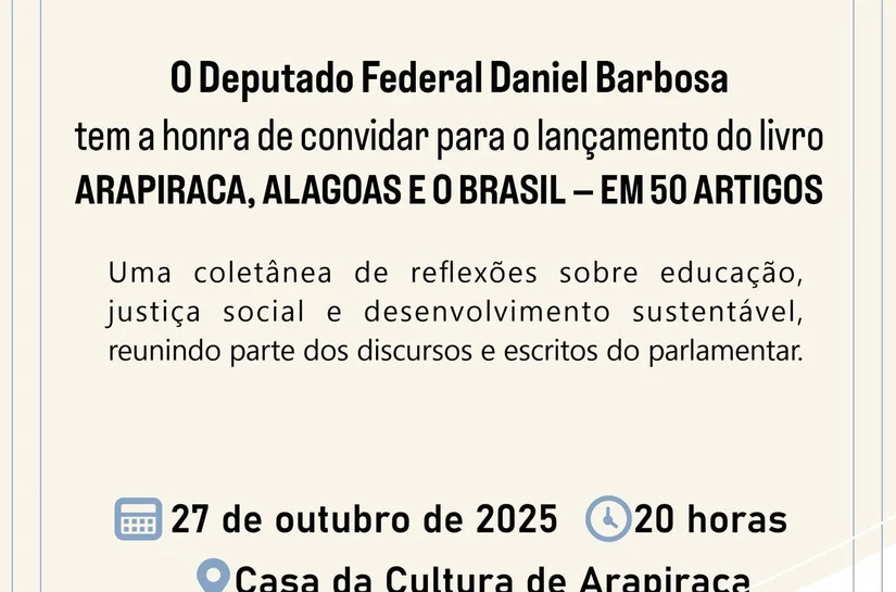 Deputado Daniel Barbosa lança livro com reflexões sobre desenvolvimento e justiça social