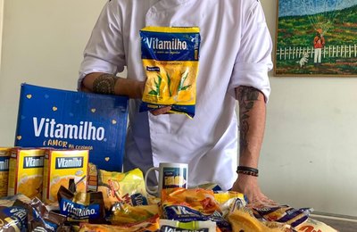 Chef Rapha Vasconcellos prepara receitas com produtos Vitamilho