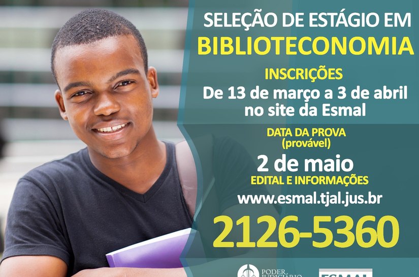 TJ/AL abre inscrições para processo seletivo de estágio em Biblioteconomia