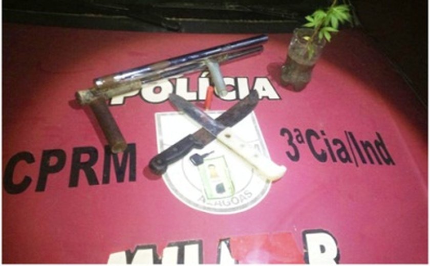 PM apreende três armas de fogo e um pé de maconha em menos de 72 horas no Litoral Norte