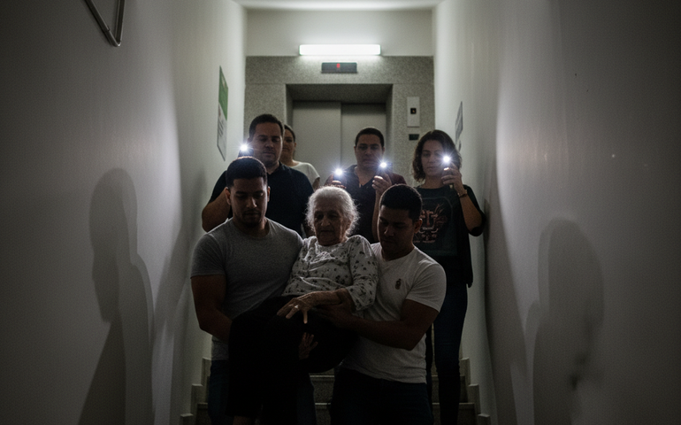 Moradores de condomínio no Cachambi enfrentam novos apagões e relatam idosos carregados no colo