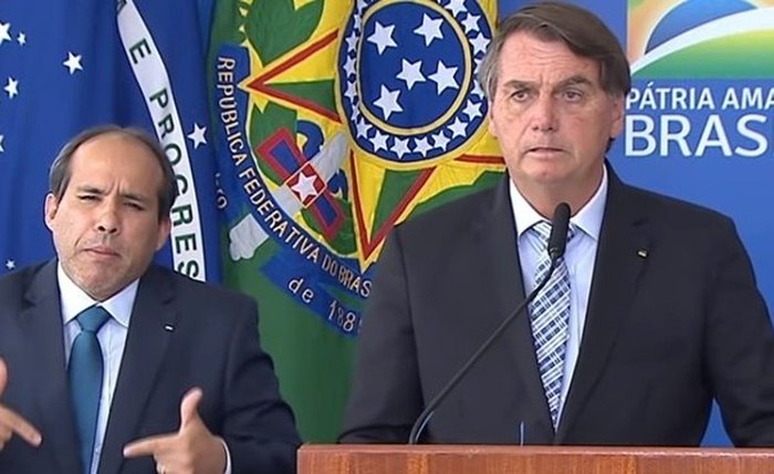 Bolsonaro, durante cerimônia no Palácio do Planalto
