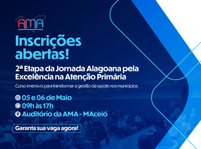 AMA abre inscrições para curso teórico na 2ª etapa da Jornada Alagoana pela Excelência na Atenção Primária