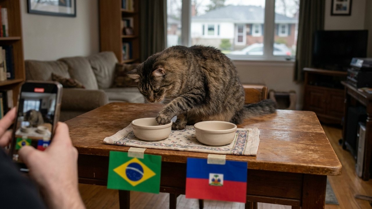 Gato “vidente” viraliza após prever empate do Brasil e faz novo palpite para jogo contra o Haiti