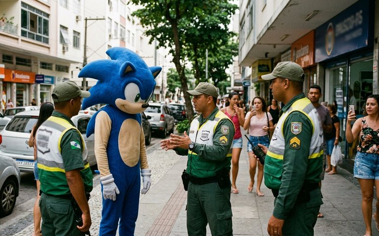 ‘Sonic’ carioca é abordado por agentes da Segurança Presente em Niterói; vídeo da cena viraliza