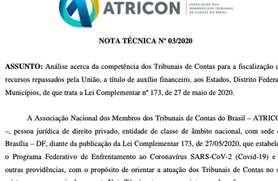 Aplicação do auxílio financeiro de cooperação federativa será fiscalizada pelos TCEs e TCMs 