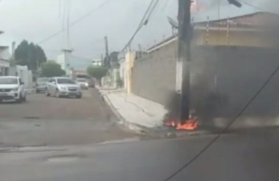 Arapiraca: incêndio em poste da equatorial assusta moradores do bairro São Luís I