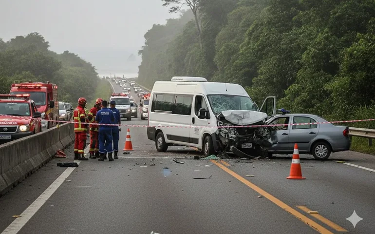 Acidente entre van e carro deixa 17 feridos em Paraty durante o feriado
