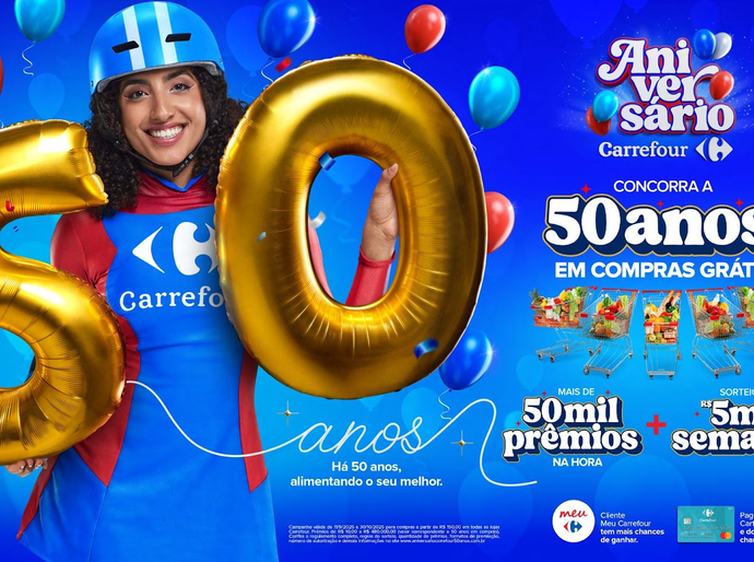 Carrefour dá início à maior promoção da sua história com mais de 50.000 prêmios e 50 anos em compras grátis