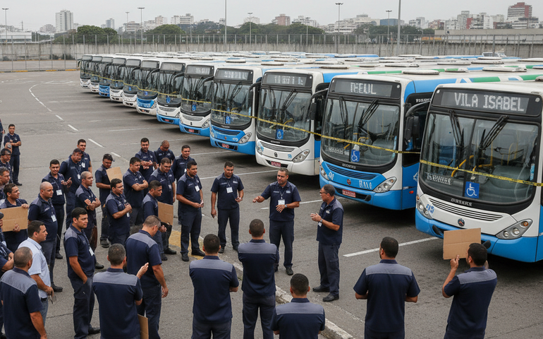 Funcionários das viações Real e Vila Isabel paralisam atividades no Rio