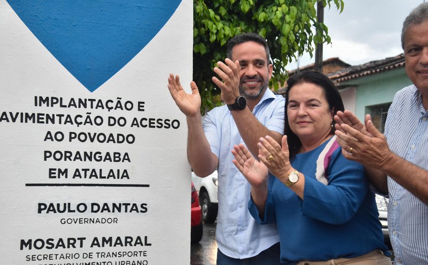 Paulo Dantas inaugura 1,5 km de pavimentação no povoado Porangaba, em Atalaia