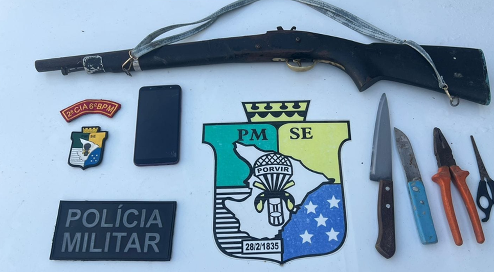 Suspeito de roubar casas e derrubar muros é baleado no pescoço após disparar arma acidentalmente em Boquim