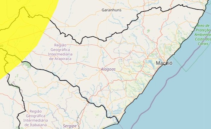 Inmet emite alertas de chuvas para Alagoas Inmet emite alertas de chuvas para Alagoas