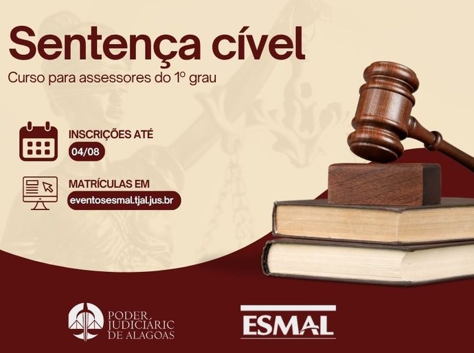Assessores judiciais: inscrições abertas para curso sobre sentença cível