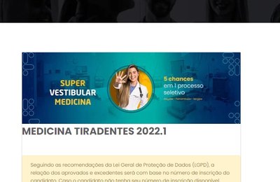 Confira resultado do Super Vestibular de Medicina do Grupo Tiradentes