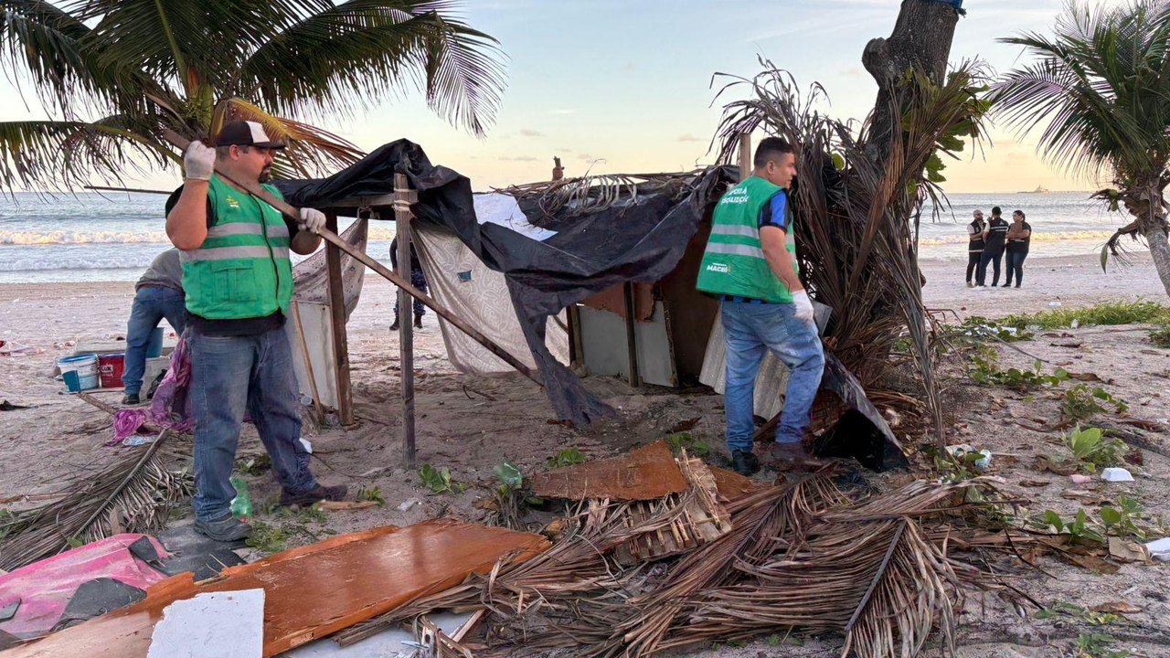 Segurança Cidadã remove estruturas irregulares e fogueiras na Praia da Avenida