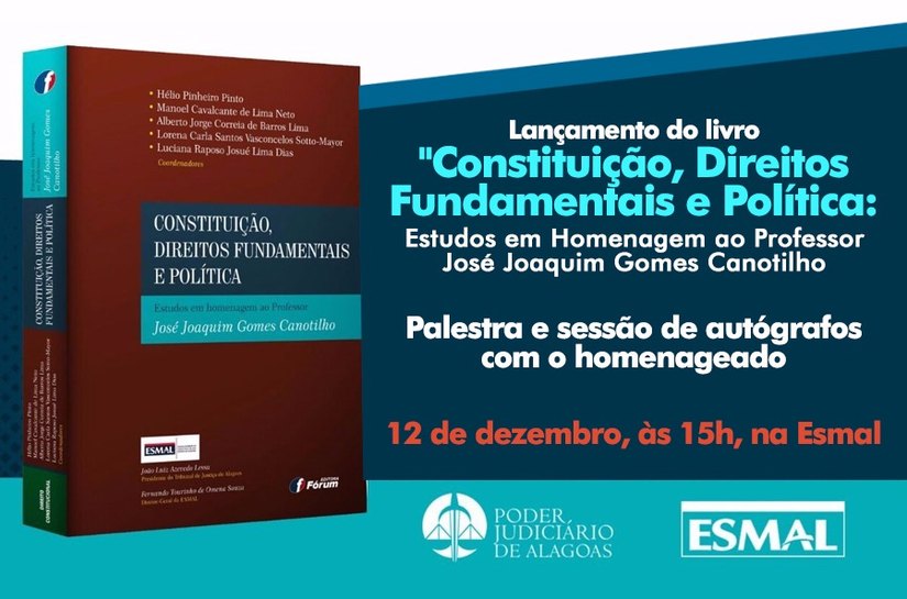 Professor Canotilho ministra palestra e recebe homenagem na Esmal