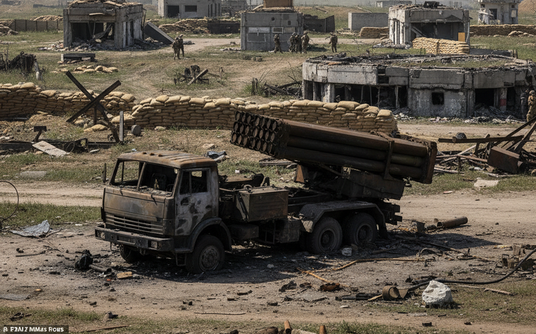 Lançador de foguetes russo Grad atinge posições fortificadas da Ucrânia em Gulyaipole