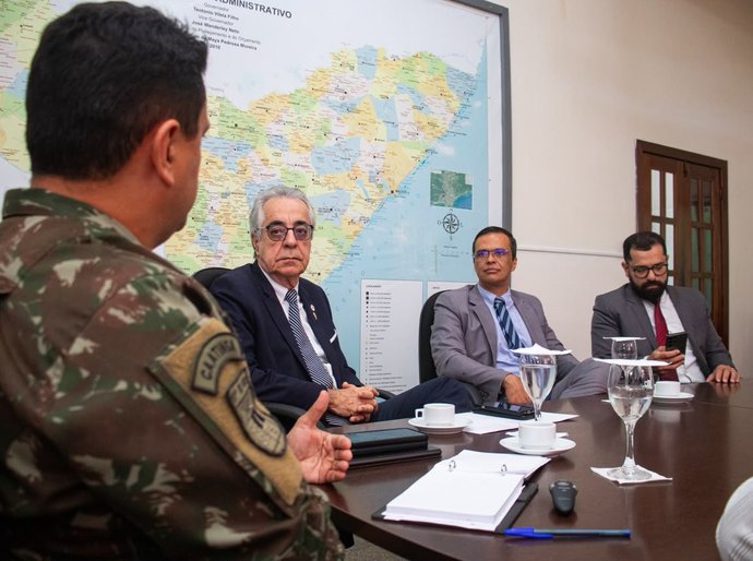 Presidente do TRE e comandante do 59ºBIMtz  se reúnem para alinhar ações para Eleições