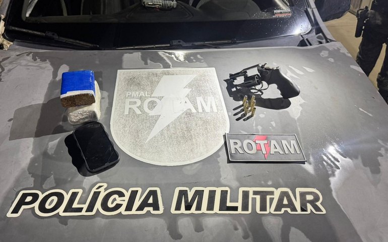Ação integrada apreende arma e drogas após foragido da Justiça resistir à prisão, no José Tenório